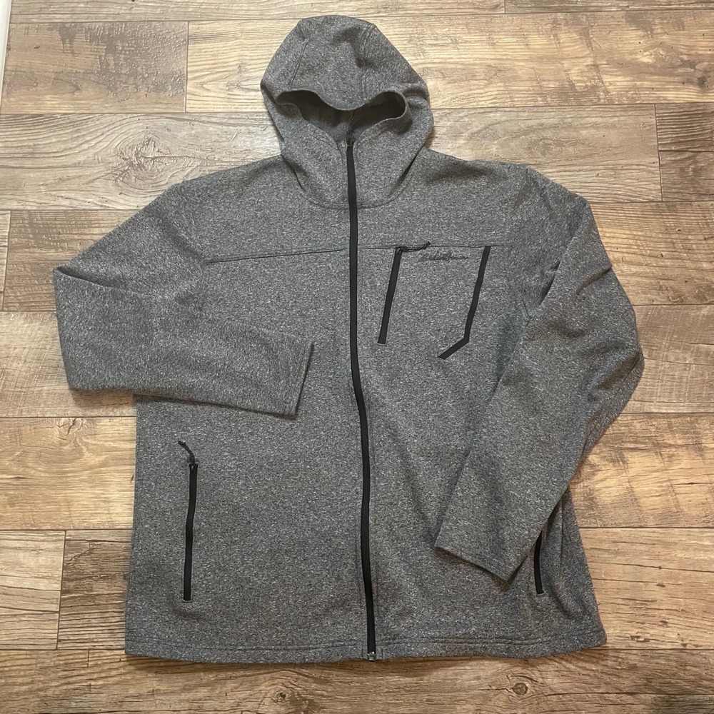 Eddie Bauer Mens Hoodie Full Zip Gray‎ Size XL Ascent Series Lightweight